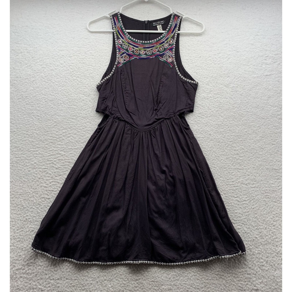 Billabong Sun Dress Womens Medium M Designer Closet Boho Embroidered‎ Hem Beach